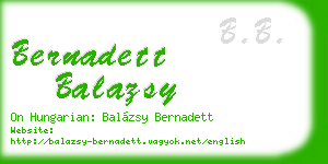 bernadett balazsy business card
