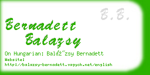 bernadett balazsy business card